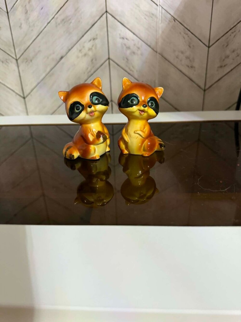 Vintage Racoon Salt & Pepper Shakers